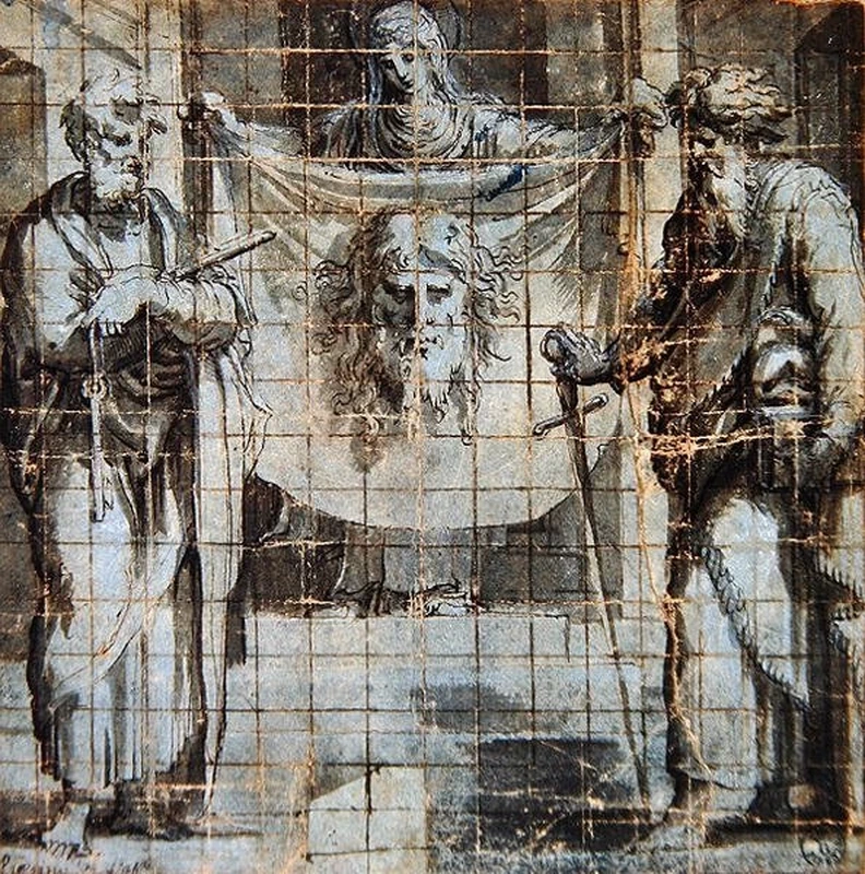 Perin del Vaga - 229, Santa Veronica con SS. Pietro e Paolo, Galleria degli Uffizi, Firenze
